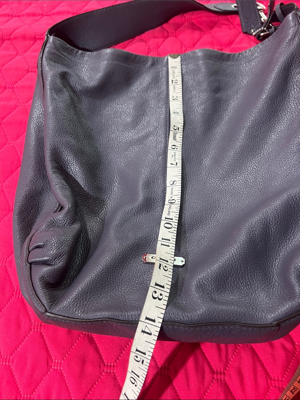 Coach Leather Hobo Shoulder Bag - Gray - Picture 3 of 10